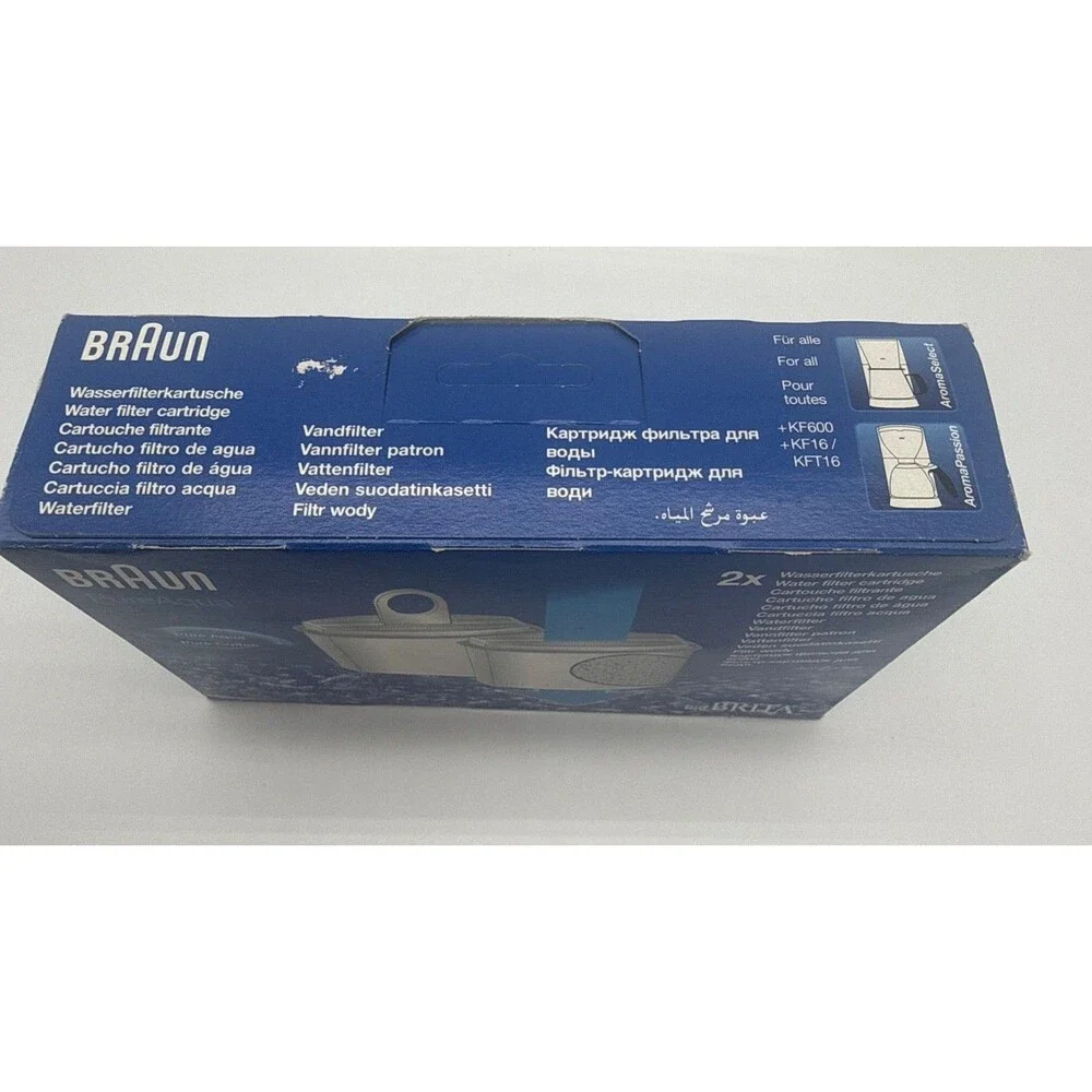 Braun PureAqua Water Filter Cartridges 2 Pack Brita Coffee Maker Filters